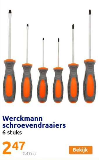 Action Werckmann Schroevendraaiers 6 Stuks aanbieding