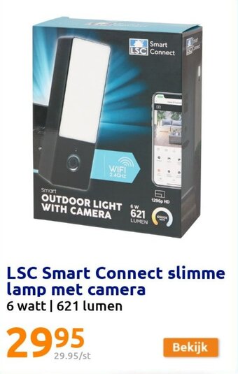 Action LSC Smart Connect Slimme Lamp met Camera 6 Watt 621 Lumen aanbieding