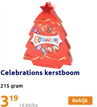 Action Celebrations Kerstboom 215gram aanbieding