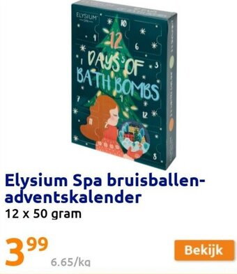 Action Elysium Spa Bruisballen Adventskalender 12 x 50gram aanbieding