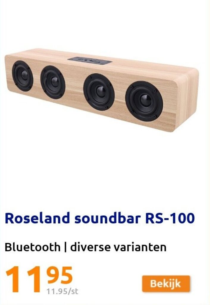 Roseland Soundbar RS100 Bluetooth promotie bij Action