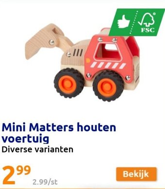 Action Mini Matters Houten Voertuig aanbieding