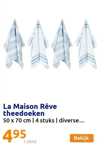 Action La Maison Reve Theedoeken 50 x 70cm 4 Stuks aanbieding