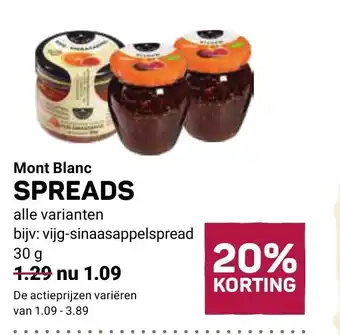 Mont Blanc Spreads Alle Varianten