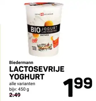 Ekoplaza Biedermann Lactosevrije Yoghurt Alle Varianten 450g aanbieding