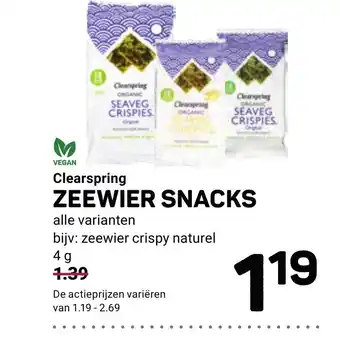 Ekoplaza Clearspring Zeewiersnacks Alle Varianen aanbieding