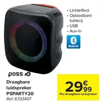 Carrefour Poss Draagbare luidspreker PSPARTY20 aanbieding