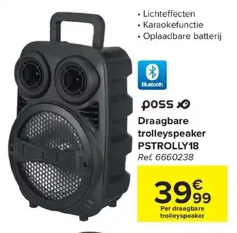 Carrefour Poss Draagbare trolleyspeaker PSTROLLY18 aanbieding