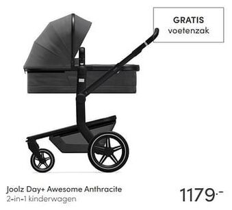 Baby & Tiener Joolz day+ awesome anthracite 2-in-1 kinderwagen aanbieding