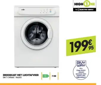 Electro Depot High One Droogkast met Luchtafvder DAV 7 C W566C - 966343 aanbieding