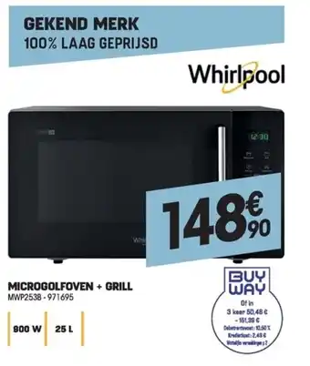 Electro Depot Whirlpool Microgolfoven + Grill MWF253B - 971695 aanbieding