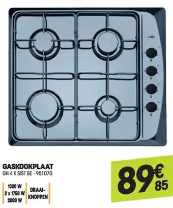 Electro Depot High One Gaskookplaat GH 4 K SIST BE - 951070 aanbieding