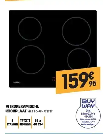 Electro Depot Valberg Vitrokeramische Kookplaat VH 4 B 067F - 973737 aanbieding