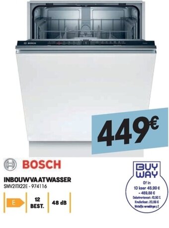 Electro Depot Bosch Inbouwvaatwasser SMV2ITX22E - 974116 aanbieding
