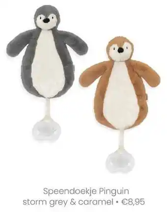 Baby & Tiener Speendoekje pinguin storm grey & caramel aanbieding