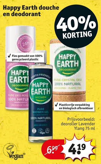 Kruidvat Happy Earth douche en deodorant aanbieding