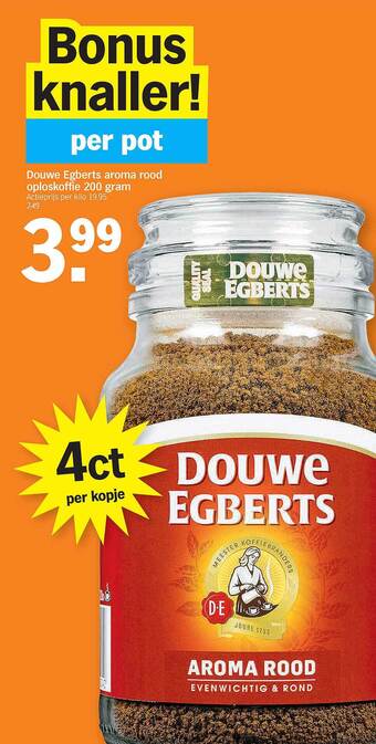 Douwe egberts aroma rood oploskoffie 200 gram