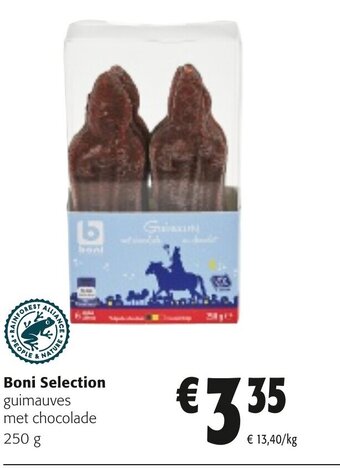Colruyt Boni selection guimauves met chocolade 250G aanbieding
