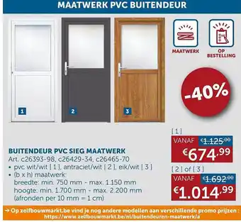 Zelfbouwmarkt Buitendeur pvc sieg maatwerk aanbieding
