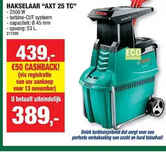 Hubo Bosch hakselaar aanbieding
