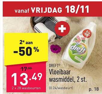 ALDI Dreft vloeibaar wasmiddel, 2 st aanbieding