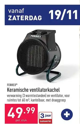 ALDI Ferrex keramische ventilatorkachel aanbieding