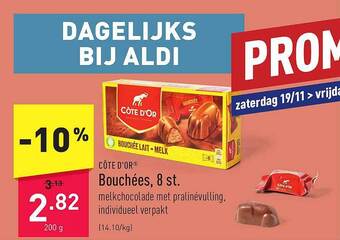 ALDI Côte d'or bouchées, 8 st aanbieding