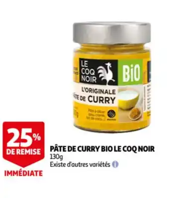 Auchan Le Coq Noir pate de curry bio 130G aanbieding