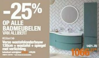 Cevo Verso wastafelonderbouw + wastafel + spiegel met verlichting aanbieding