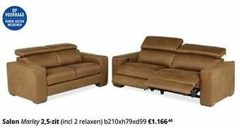 YGO Salon marley 2,5-zit aanbieding