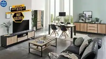 YGO Eetkamer mackay dressoir + combikast + tafel 220 aanbieding