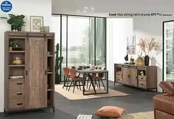 YGO Stoel plats zit-rug retro brandy aanbieding