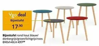 YGO Bijzettafel rond hout aanbieding