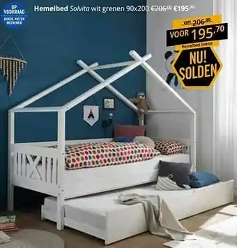 Hemelbed solvita wit grenen
