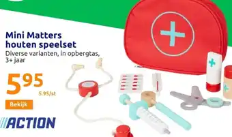 Action Mini Matters Houten Speelset Diverse Varianten aanbieding