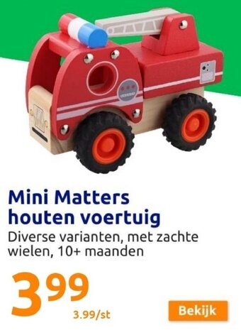 Action Mini Matters Houten Voertuig aanbieding