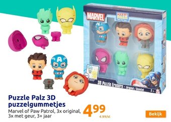 Action Puzzle Palz 3D Puzzelgummetjes aanbieding