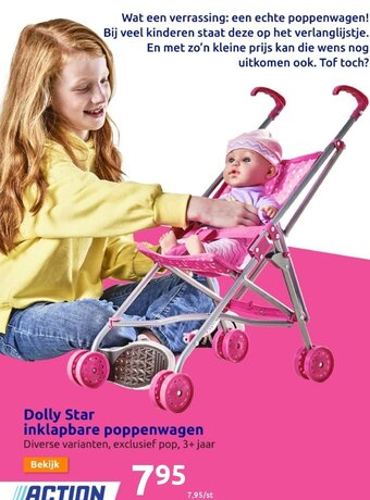 Action Dolly Star Inklapbare Poppenwagen aanbieding