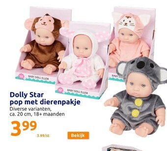 Action Dolly Star Pop met Dierenpakje aanbieding