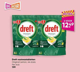 Big Bazar Dreft vaatwastabletten aanbieding