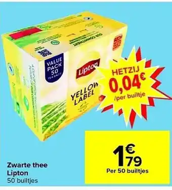 Carrefour Zwarte thee lipton aanbieding