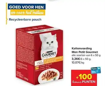 Carrefour Kattenvoeding mon petit gourmet aanbieding