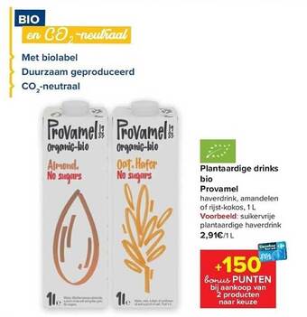 Carrefour Plantaardige drinks bio provamel aanbieding