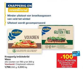 Carrefour Knapperig knäckebröd wasa aanbieding