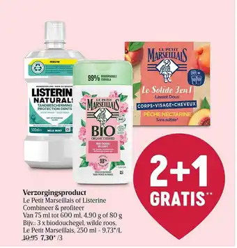 Delhaize Verzorgingsproduct le petit marseillais of listerine aanbieding