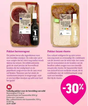 Volledig pakket voor de bereiding van wild hertenragout