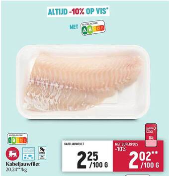 Delhaize Kabeljauwfilet aanbieding