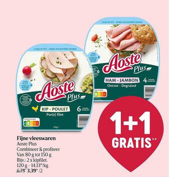 Delhaize Fijne vleeswaren aoste plus aanbieding