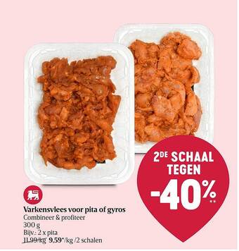Delhaize Varkensvlees voor pita of gyros aanbieding