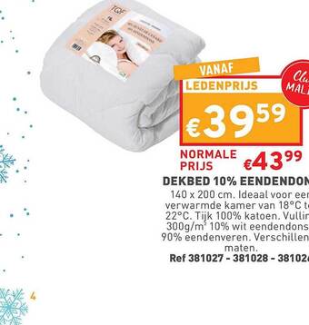 Trafic Dekbed 10% eendendons aanbieding